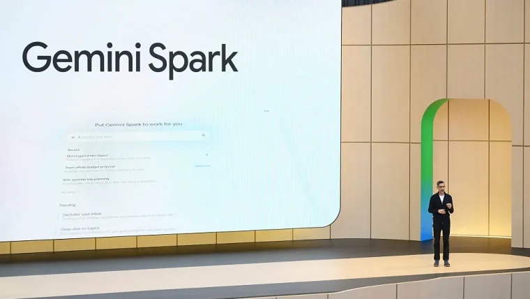 Screenshot of Google Gemini Spark AI assistant user interface showing task automation features.