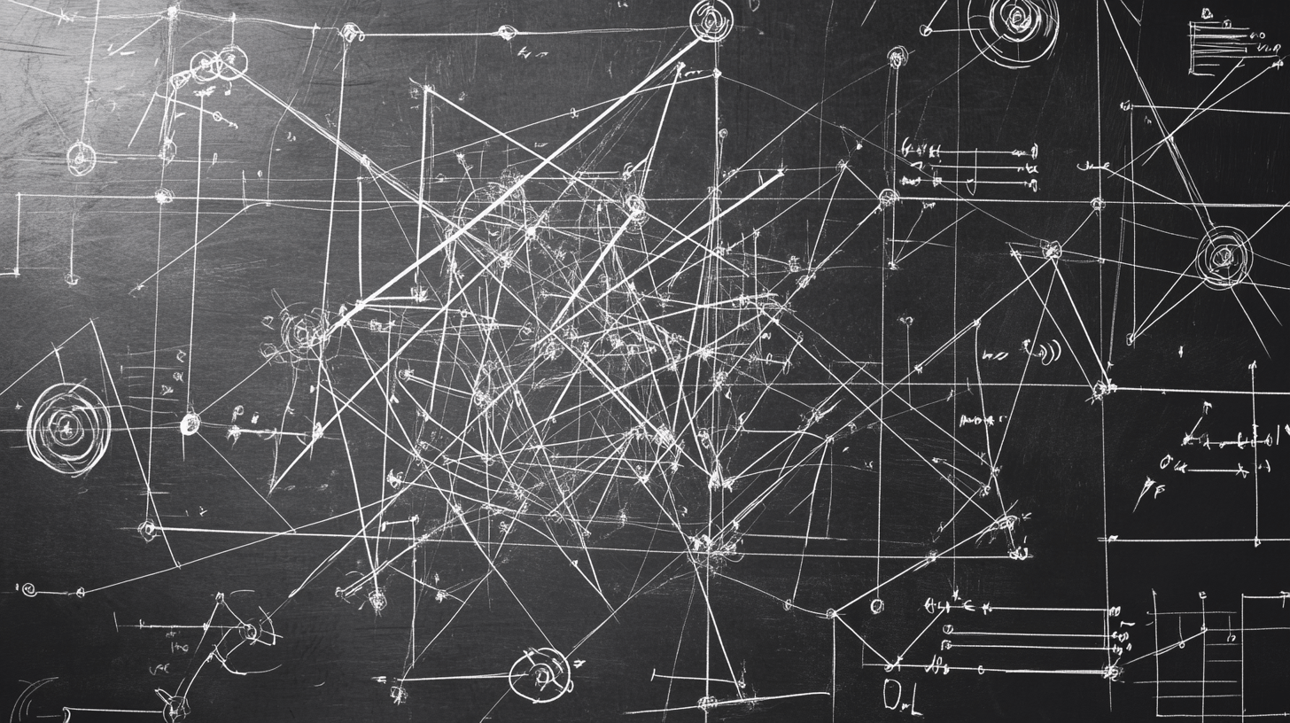 A graphic depicting AI algorithms assisting mathematicians with complex equations and proofs, symbolising the division of labour in research.