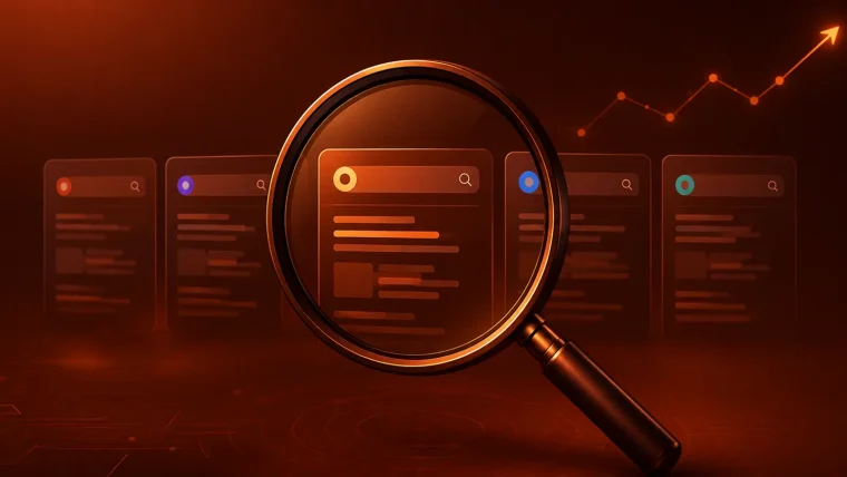 A digital marketing professional looks at a dashboard displaying data from various AI search engines, highlighting the complexity of tracking AI citations.