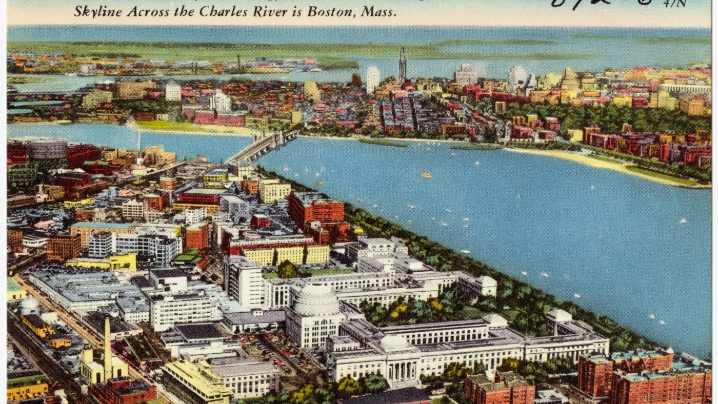 The campus of MIT or Harvard University in Cambridge, Massachusetts, representing a hub of higher education and innovation.