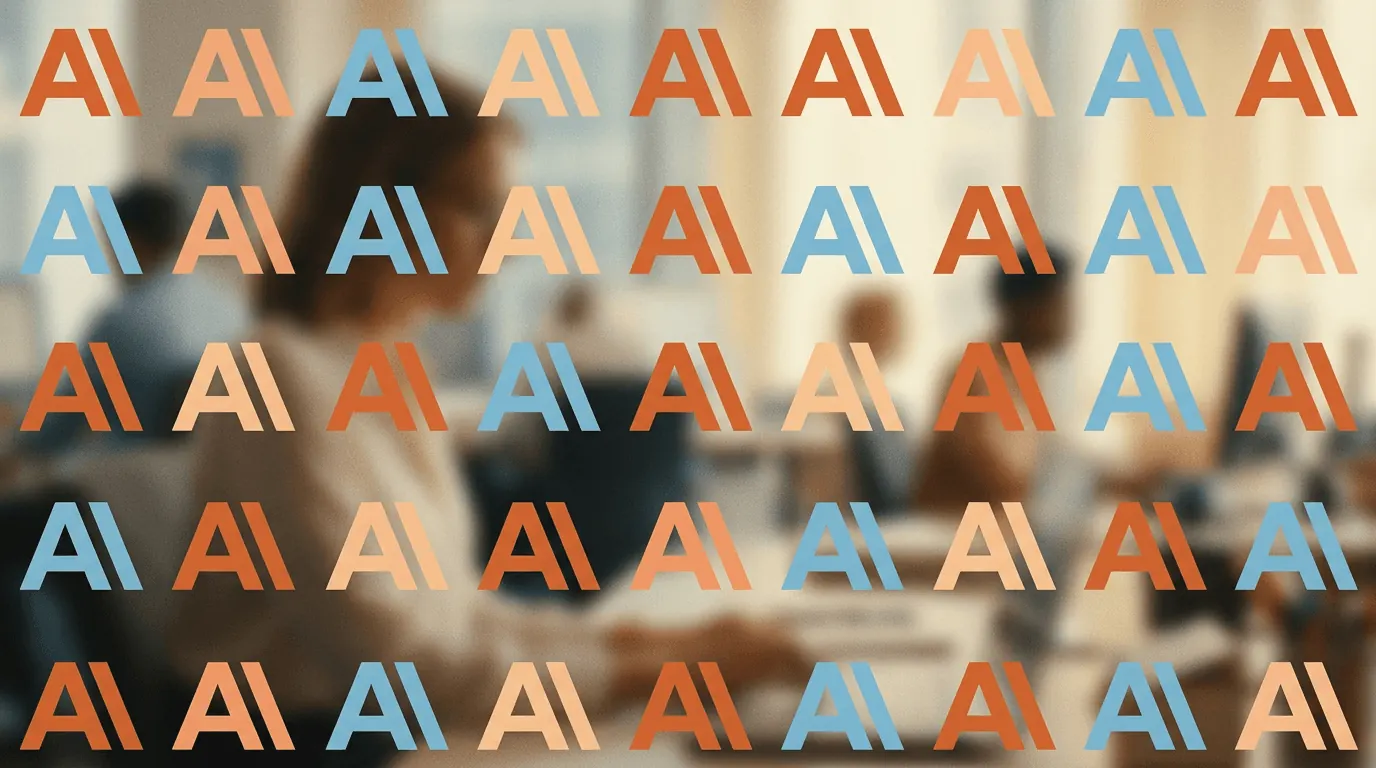 A person using a computer with an AI assistant interface, representing the integration of AI into daily work tasks and improved productivity.