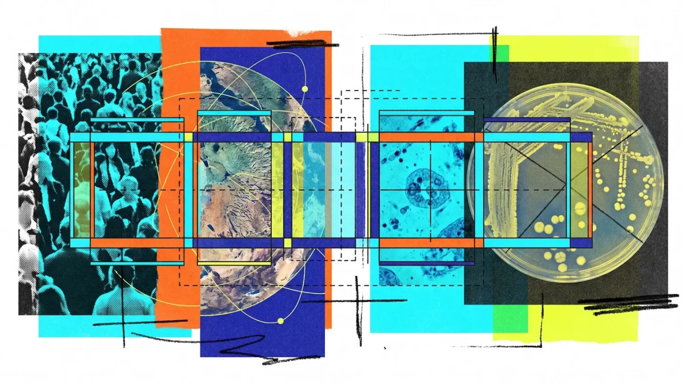 An AI system highlighting and counting various objects across different image types, such as cells, cars, and people, illustrating the "Count Anything" model's capability.