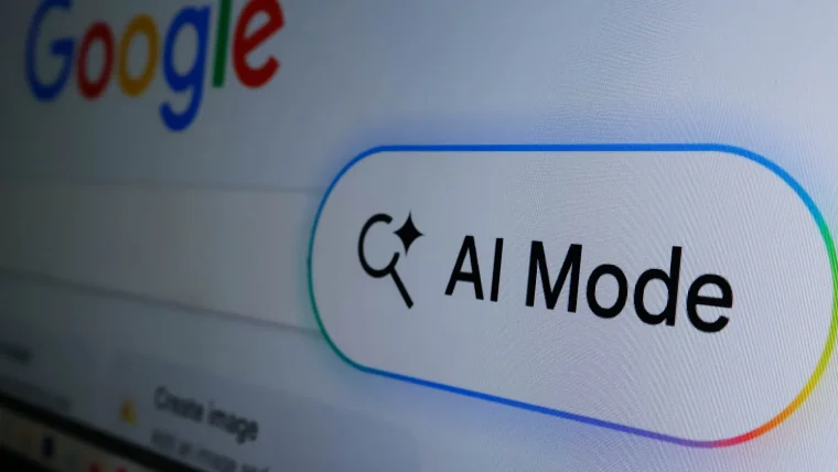 A visual representation of Google's AI Mode information agents, showing data streams and proactive monitoring