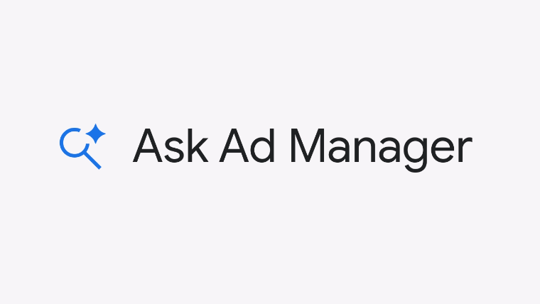 A visual representation of Google Ad Manager interface with an AI conversational agent assisting with ad performance data and reports.