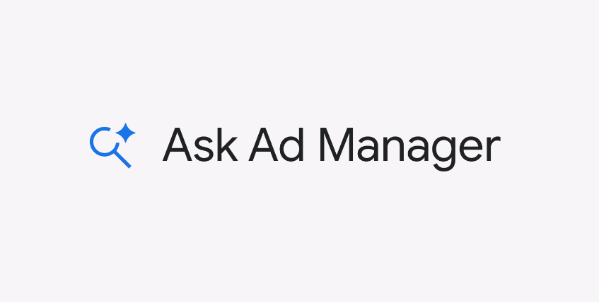 A visual representation of Google Ad Manager interface with an AI conversational agent assisting with ad performance data and reports.