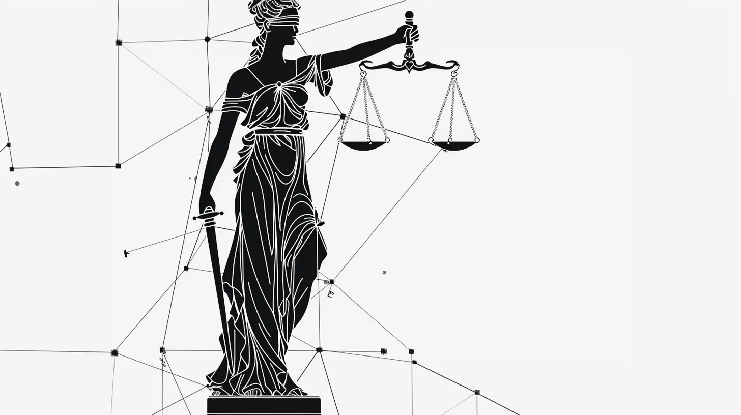 A gavel resting on legal documents with a Google search bar in the background, illustrating a court ruling on AI search.