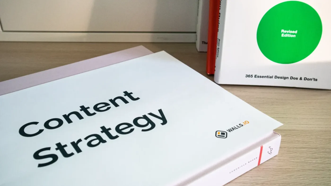An editorial content strategy board showing topic clusters