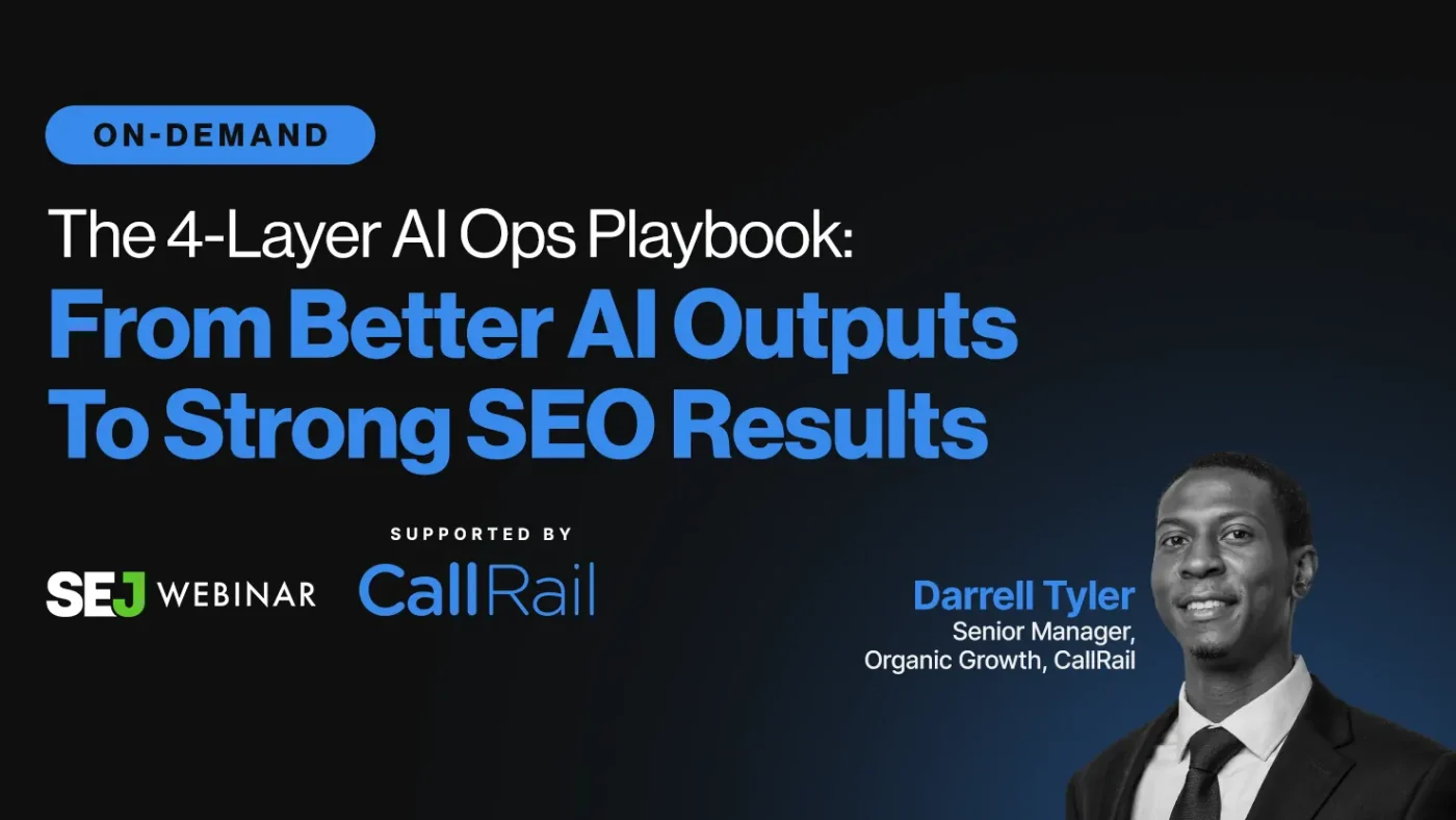 Diagram illustrating a four-layer AI operations framework for SEO, showing knowledge, workflow, governance, and application layers.