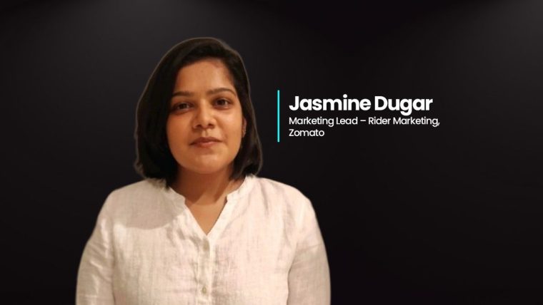 Jasmine Dugar, Marketing Lead for Rider Marketing at Zomato, in a professional portrait.