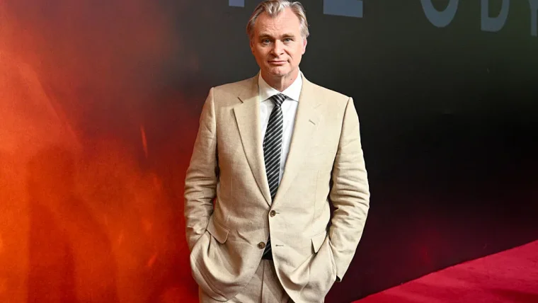 Christopher Nolan speaking during a film-related public interview