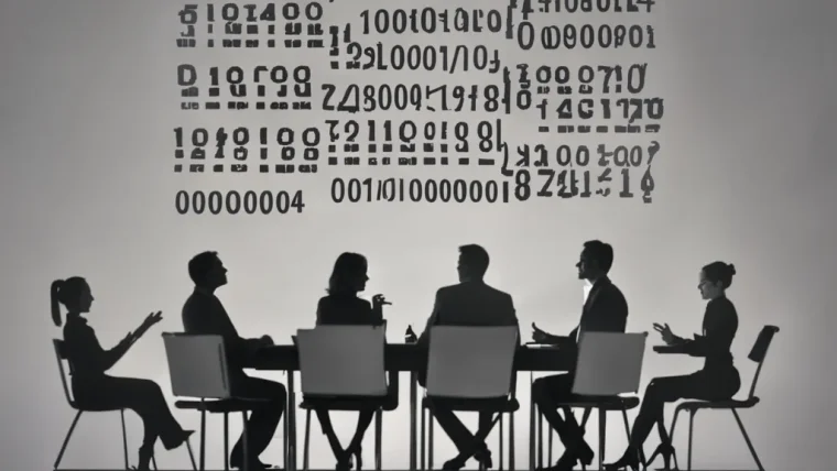 A digital display showing various artificial intelligence terms like AGI, LLM, and AI Agent, with a magnifying glass highlighting one term, symbolizing clarity amidst complexity.