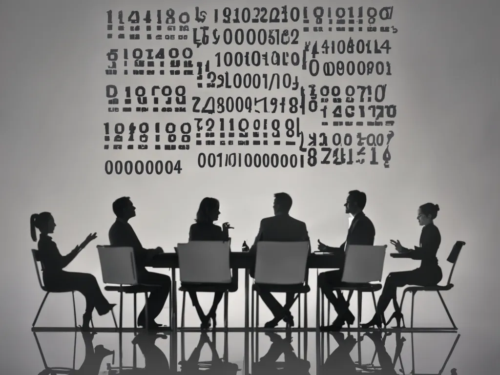 A digital display showing various artificial intelligence terms like AGI, LLM, and AI Agent, with a magnifying glass highlighting one term, symbolizing clarity amidst complexity.