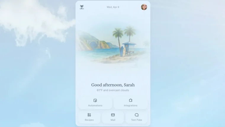 Poke AI assistant chat interface on a smartphone, with Devin coding agent interface on a laptop screen