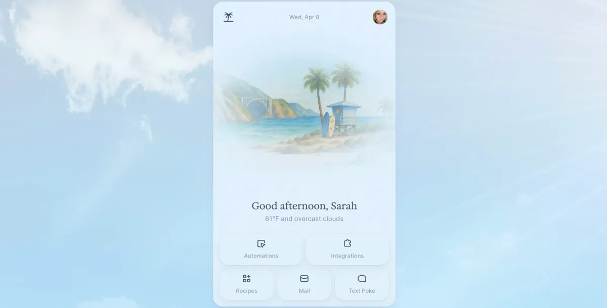 Poke AI assistant chat interface on a smartphone, with Devin coding agent interface on a laptop screen