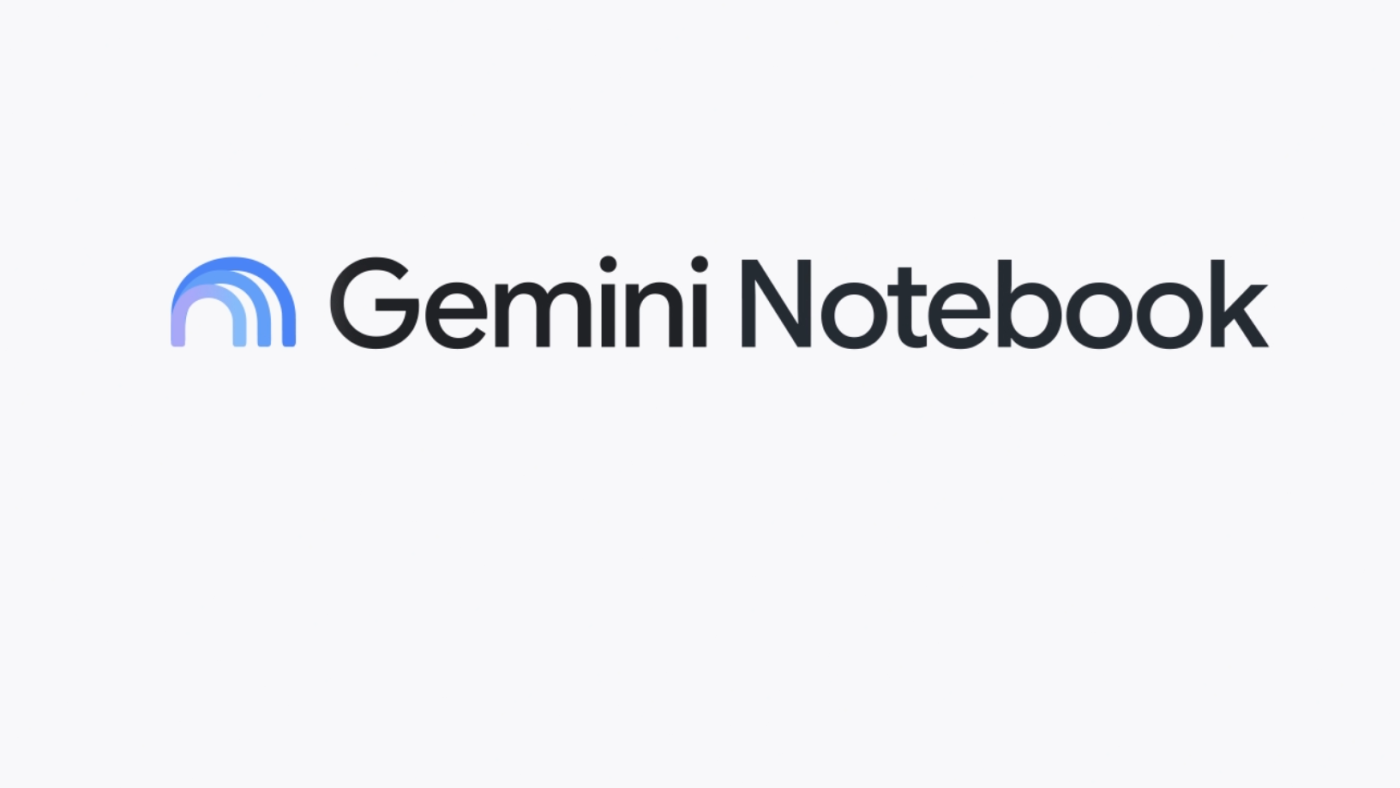 Screenshot of Google Gemini Notebook interface showing integrated apps and AI functionalities for research and note-taking.