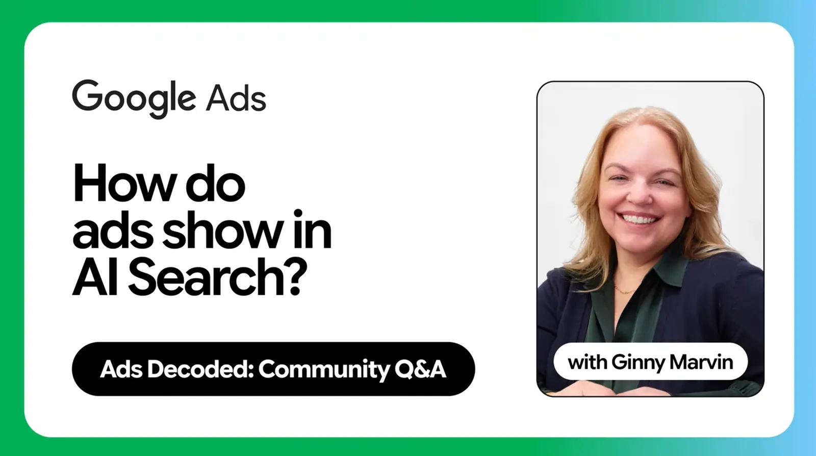 Ginny Marvin, Google Ads Liaison, explaining AI Search concepts on a screen to advertisers.