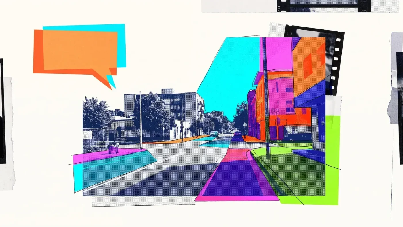Abstract representation of an AI model analyzing video frames to perform computer vision tasks like depth estimation and object segmentation.