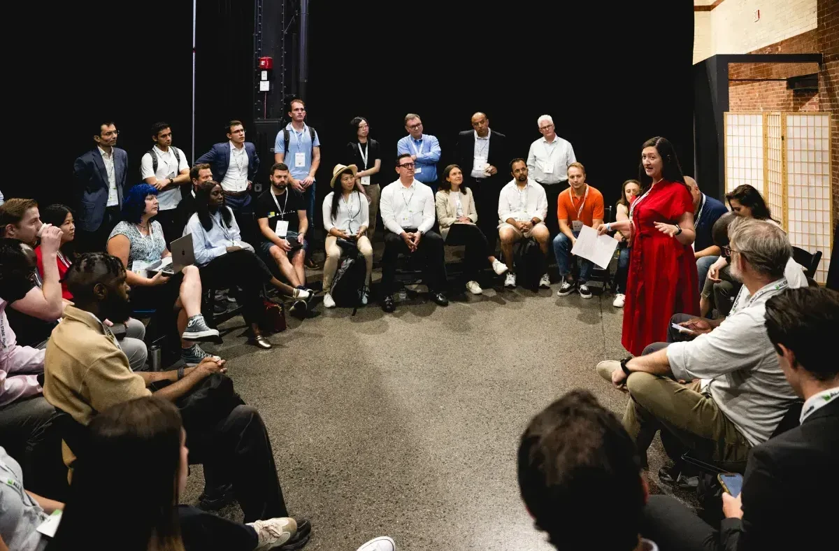 TechCrunch Founder Summit at SoWa Power Station in Boston with attendees networking